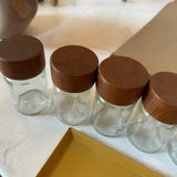 Small Glass Storage Jar with Teak Lid