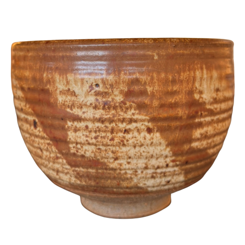 Mottled Caramel Glazed Studio Pottery Bowl