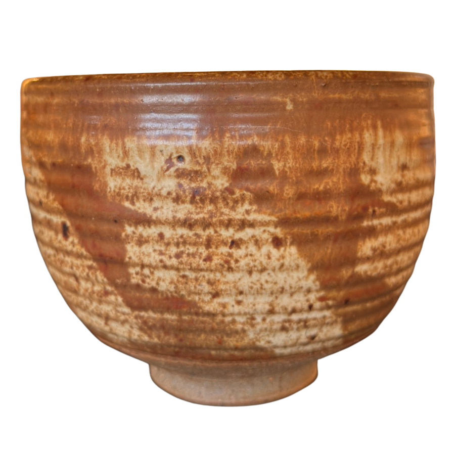 Mottled Caramel Glazed Studio Pottery Bowl