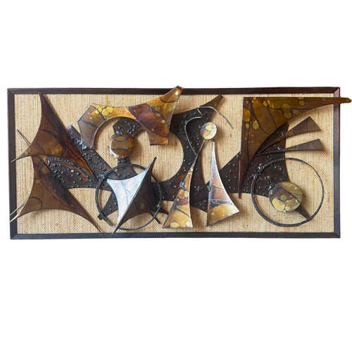 Vintage Brutalist Mixed Metal Wall Hanging