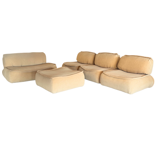 5 Piece Butter Chenille Modular Lounge Seating Set