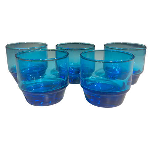 Set of 5 Blue Glasses