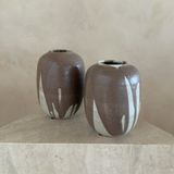 Taupe and Cream Drip Vessels