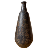 Tall Textured Studio Vase in Charcoal and Bronze Glaze