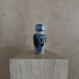 Blue Abstract Painted Studio Pottery Vase