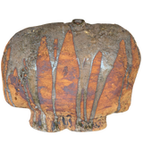 Organic Form Studio Ceramic Vessel with Textured Ash Glaze