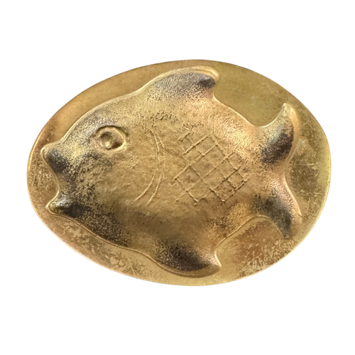 Carved Brass Fish Trinket Dish