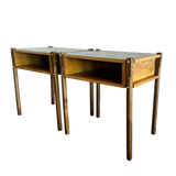 Pair of Walnut and Teak Nightstands, 1960s