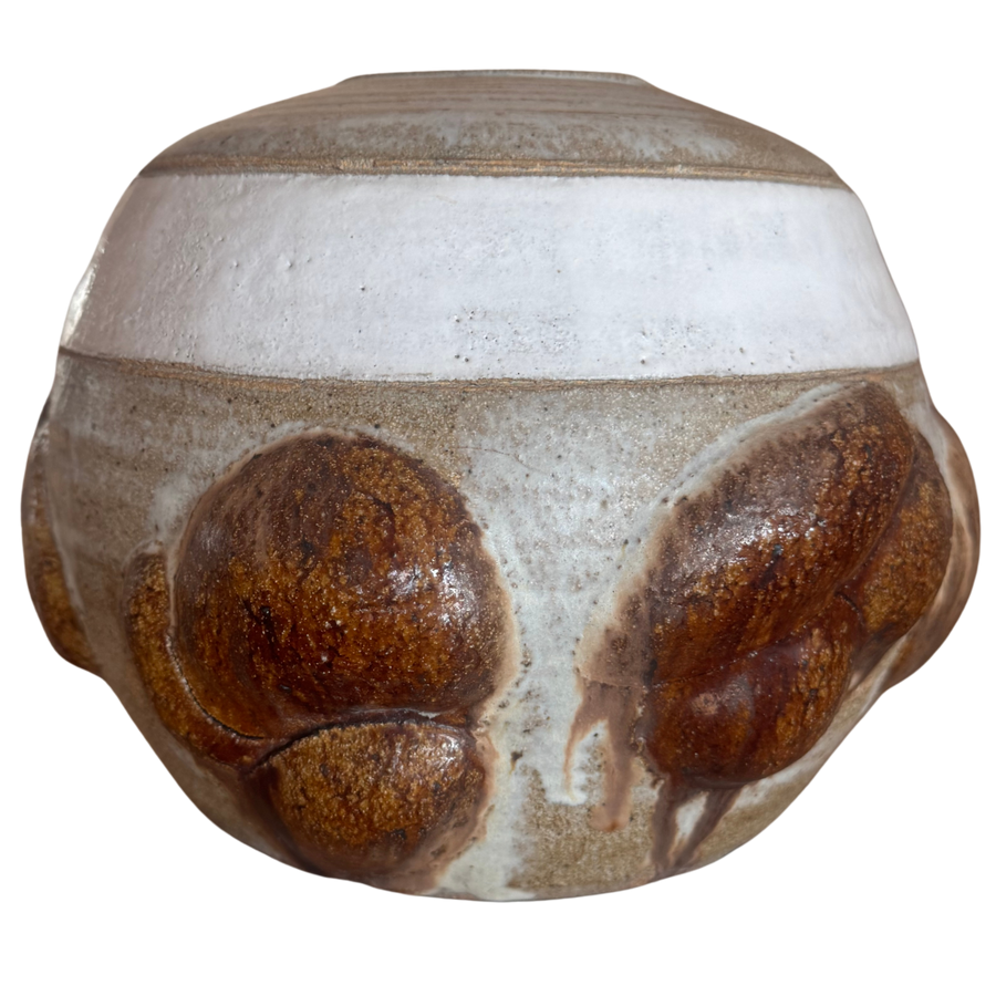 Crested Stoneware Vessel