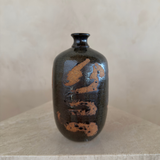 Dark Bud Vase with Copper Breakthrough