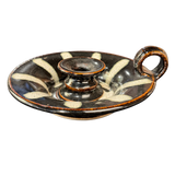 Black and White Striped Ceramic Candle Holder