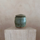 Pine Green Drip Lidded Vessel