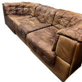3 Piece Caramel Leather 'DS-11' Patchwork Sofa by De Sede
