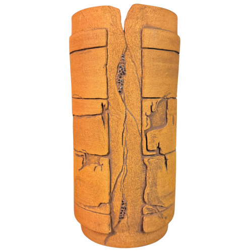 Carved Tonal Ceramic Vessel