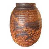 Rust and Umber Glazed Studio Ceramic Vase