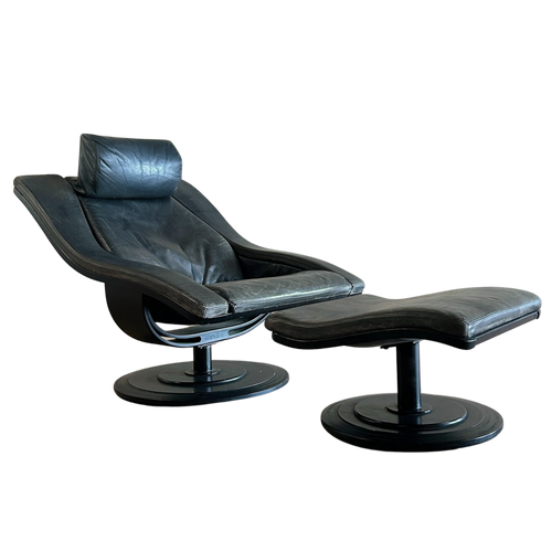 Nelo ‘Move’ Swivel Lounge Chair with Ottoman by Takashi Okamura and Erik Marquardsen