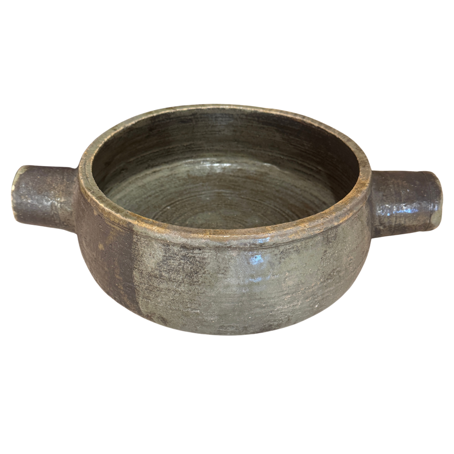 French Studio Ceramic Serving Bowl with Handles