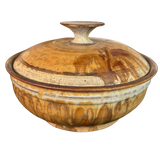 Drip Glaze Studio Pottery Lidded Vessel