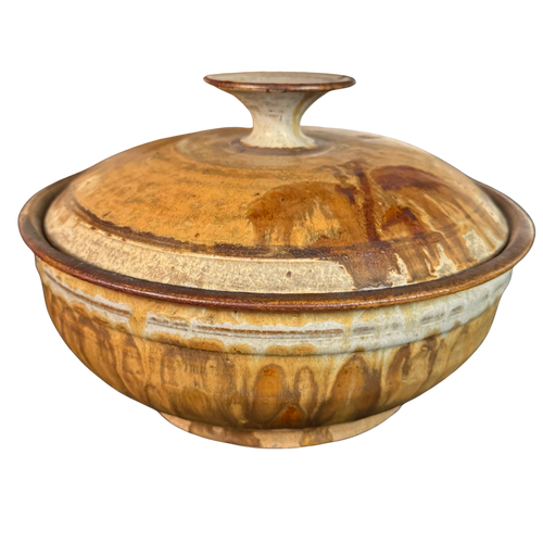 Drip Glaze Studio Pottery Lidded Vessel