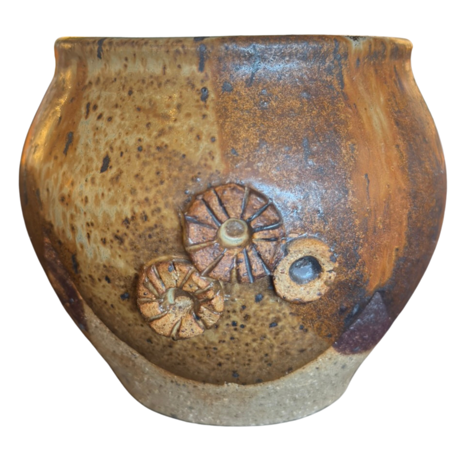 Speckled Ochre Studio Pottery Vase