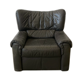 High Back Espresso Leather Armchair