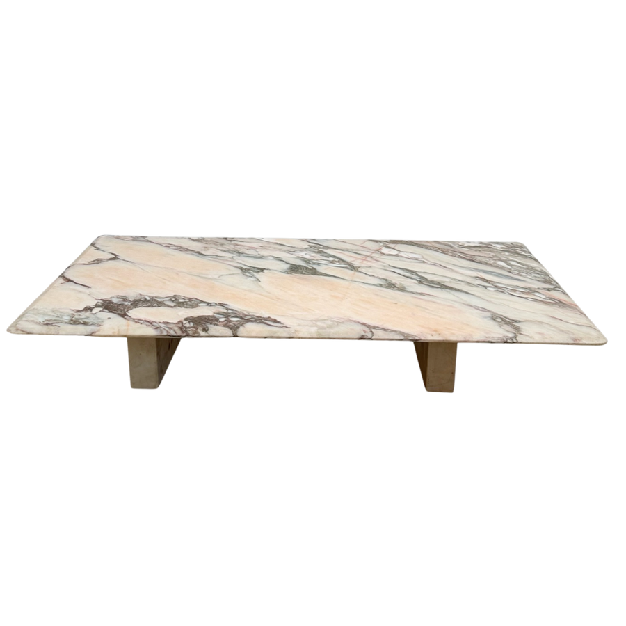 Pink Arabescato Spanish Marble Coffee Table