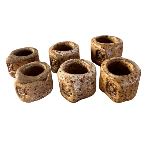 Set of 6 Speckled Ceramic Napkin Holders