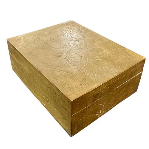 Brass Box with Floral Motif
