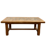 French Artisan Oak and Tile Coffee Table