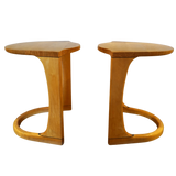 Pair of Curved Maple Side Tables