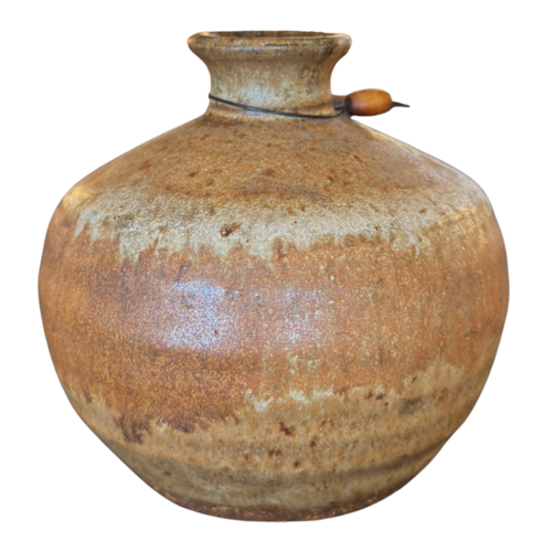 Small Brown Glazed Ceramic Vessel