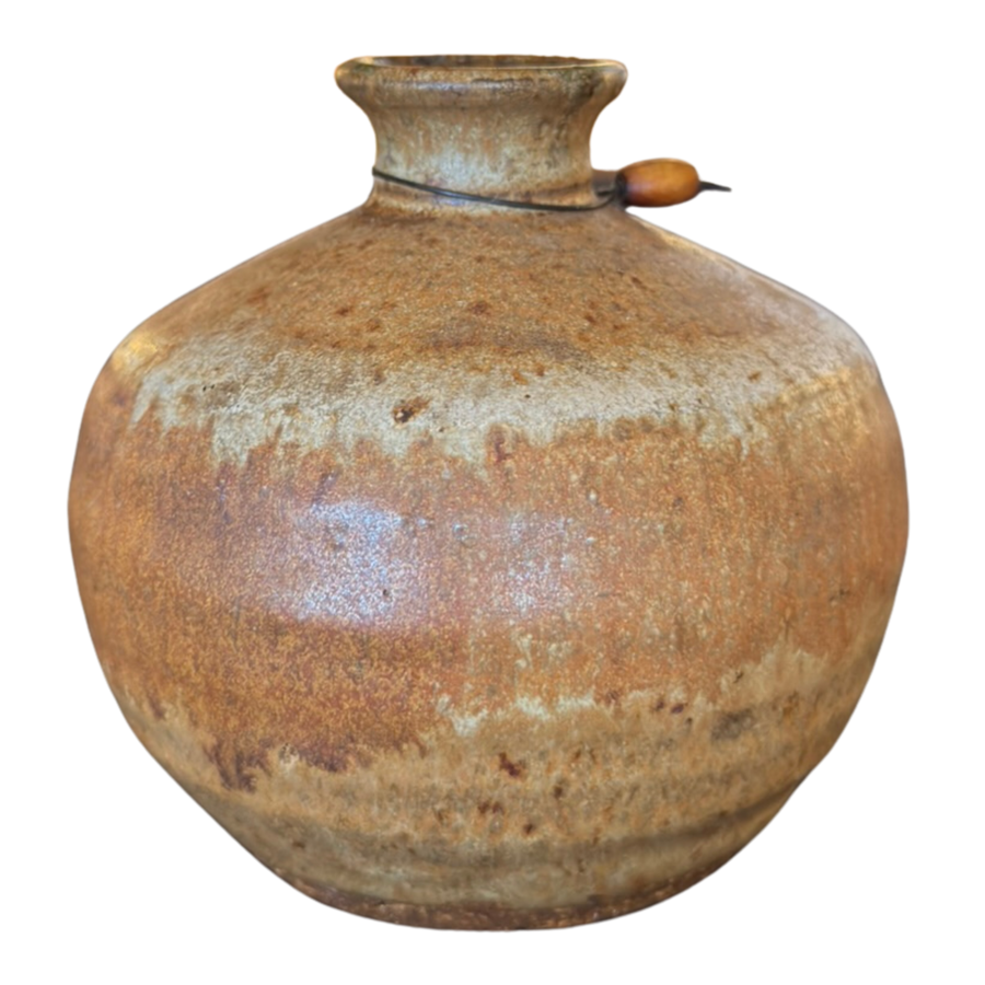 Small Brown Glazed Ceramic Vessel