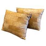 Vintage Butter Leather Patchwork Pillow