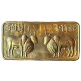 Brass Wall Plaque with Egyptian Style Bull Motif