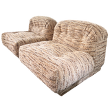 Pair of Textured Tufted Lounge Chairs, 1970s