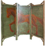 Hand-Painted Equestrian Screen