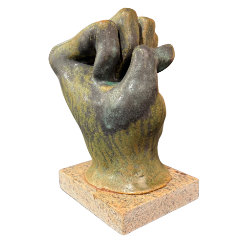 Patinated Bronze Hand Sculpture