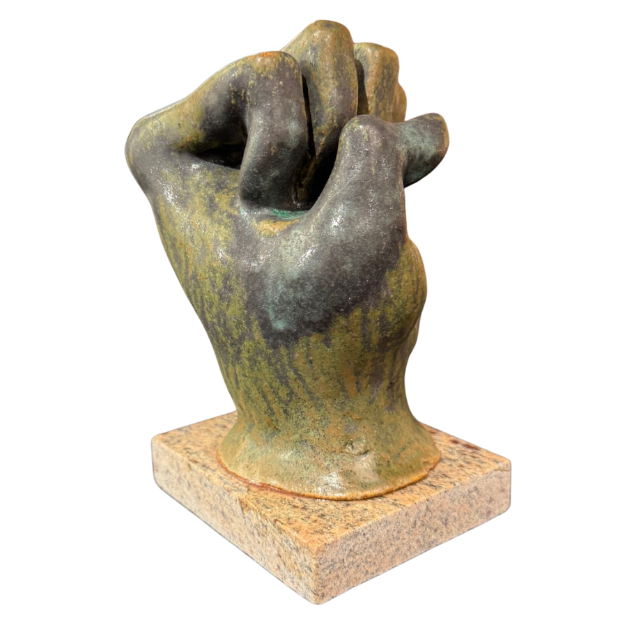 Patinated Bronze Hand Sculpture