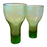 Set of Two Green Cocktail Glasses