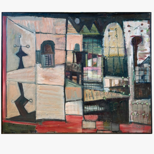 Vintage Abstract Architectural Painting