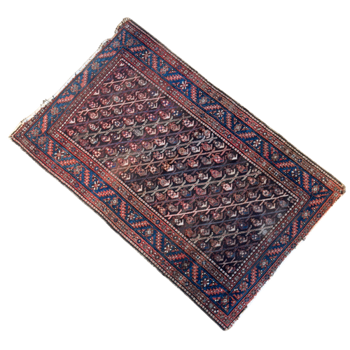 Vintage Rust and Indigo Persian Malayer Rug