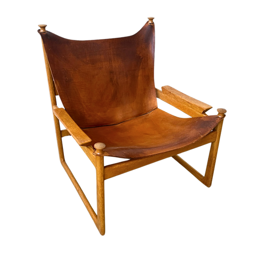 Saddle Leather Sling Safari Chair