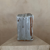 Rectangular Rust and Drip Glaze Vase with Side Opening