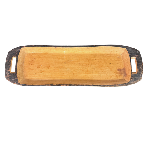 Painted Edge Carved Wood Tray