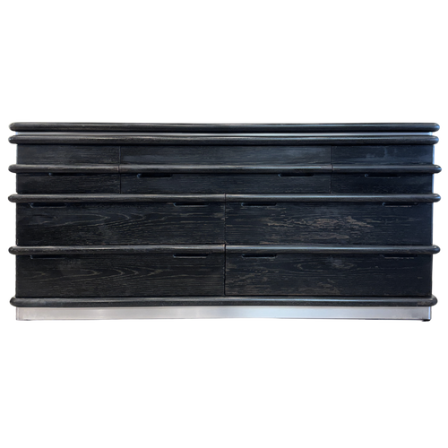 7 Drawer Ebony Oak Dresser by Jay Spectre for Century, 1980s