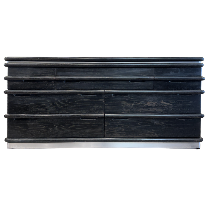 7 Drawer Ebony Oak Dresser by Jay Spectre for Century, 1980s