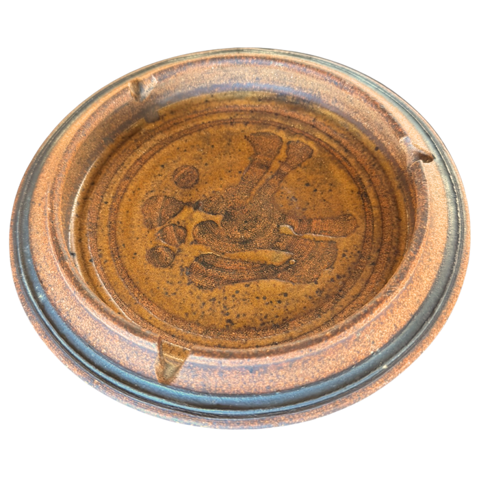 Stoneware Ashtray with Rustic Glaze