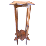 Aged Oak Clover Pedestal Table