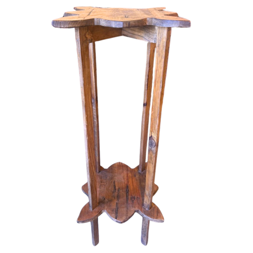Aged Oak Clover Pedestal Table