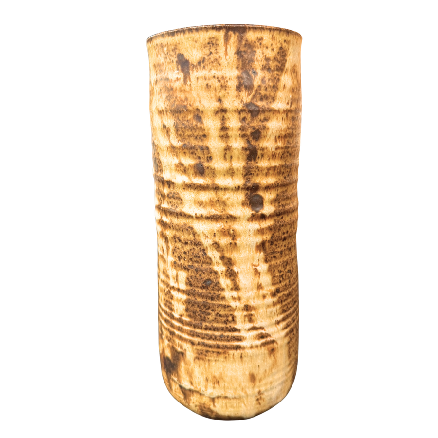Textured Tan Ceramic Vase